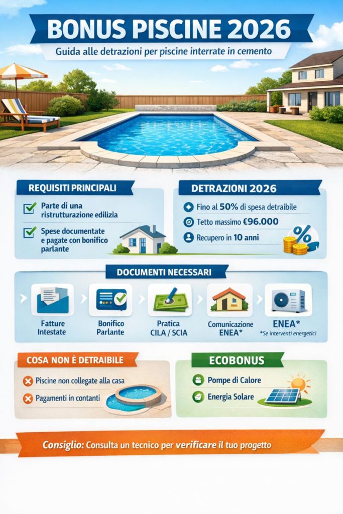 agevolazioni fiscali piscina 2026 rossato piscine
